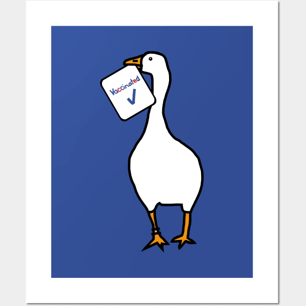 Game Goose with Vaccinated Sign Wall Art by ellenhenryart